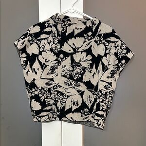 Joie Black and Cream Floral Sweater